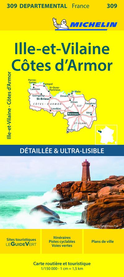 Cotes-d’Armor, Ille-et-Vilaine - Michelin Local Map 309