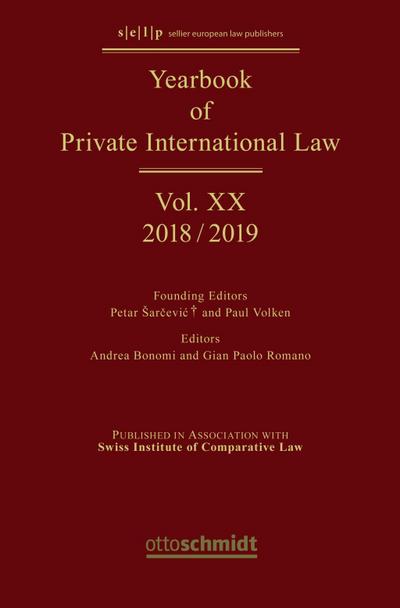 Yearbook of Private International Law Vol. XX - 2018/2019