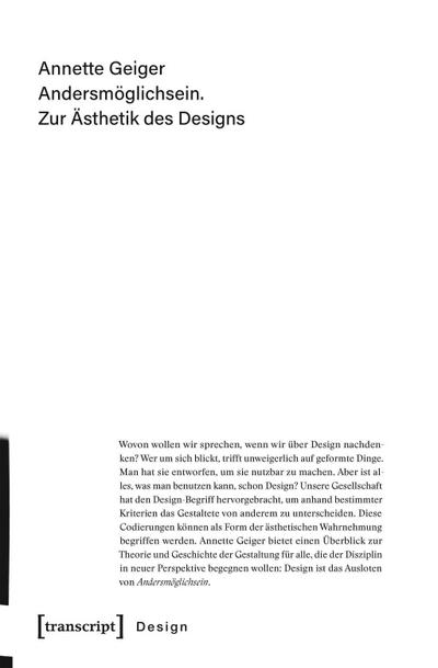 Andersmöglichsein. Zur Ästhetik des Designs