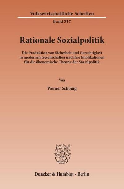 Rationale Sozialpolitik.