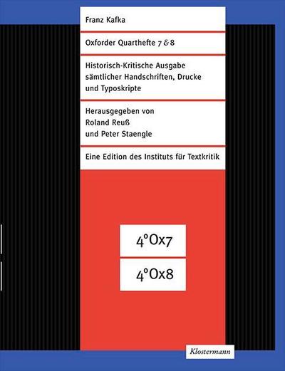 Oxforder Quarthefte 7 & 8 / Franz-Kafka-Heft 12