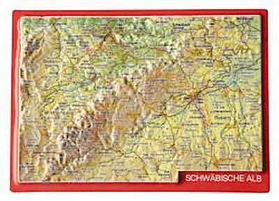 Schwäbische Alb, Reliefpostkarte. Swabian Alps