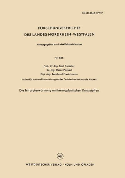 Die Infraroterwärmung an thermoplastischen Kunststoffen