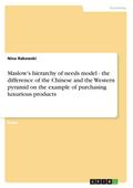 Maslow’s hierarchy of needs model - the difference of the Chinese and the Western pyramid on the example of purchasing luxurious products