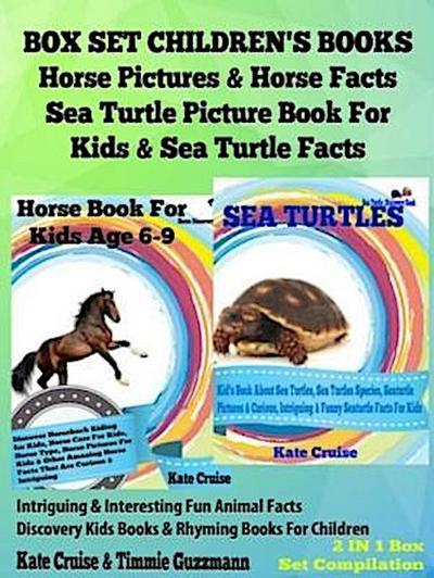 Box Set Children’s Books: Horse Pictures & Horse Facts - Sea Turtle Picture Book For Kids & Sea Turtle Facts - Intriguing & Interesting Fun Animal Facts: 2 In 1 Box Set