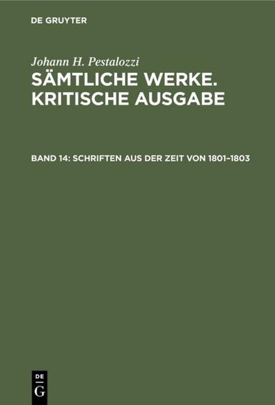 Schriften aus der Zeit von 1801-1803