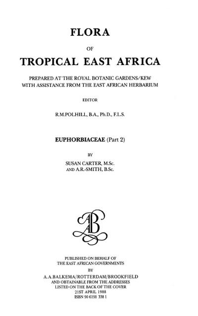 Flora of Tropical East Africa - Euphorbiac v2 (1988)