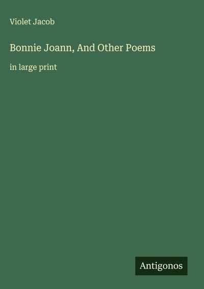 Bonnie Joann, And Other Poems