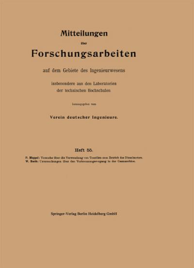 Mittteilungen über Forschungsarbeiten auf dem Gebiete des Ingenieurwesens