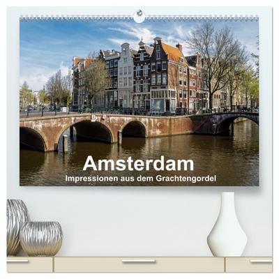 Amsterdam - Impressionen aus dem Grachtengordel (hochwertiger Premium Wandkalender 2024 DIN A2 quer), Kunstdruck in Hochglanz