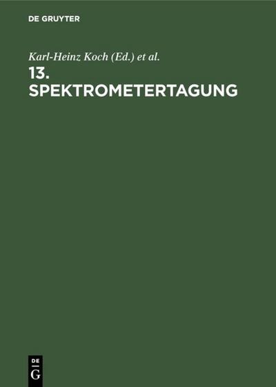 13.Spektrometertagung