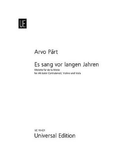 Es sang vor langen Jahrenfür Alt (Contratenor), Violine und Viola