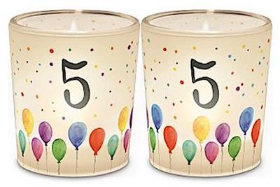 Licht + Teelicht D6H6 Geburtstag Zahl 5