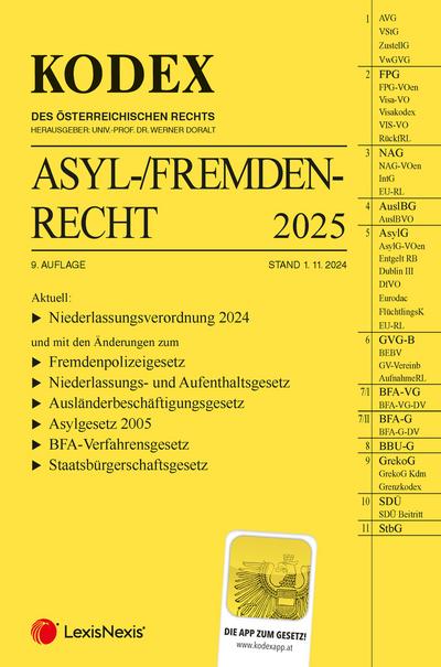 KODEX Asyl- und Fremdenrecht 2025 - inkl App