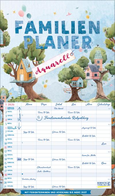 Familienplaner Aquarell 2026