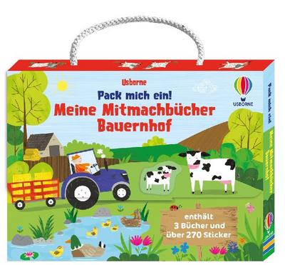 Pack mich ein! Meine Mitmachbücher: Bauernhof: Koffer mit drei Mitmachbüchern zum Thema Bauernhof – ausmalen, stickern und rätseln – mit über 270 ... ab 3 Jahren (Pack-mich-ein-Mitmachbücher)