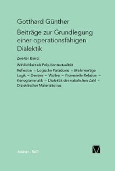 Beiträge zur Grundlegung einer operationsfähigen Dialektik (II)