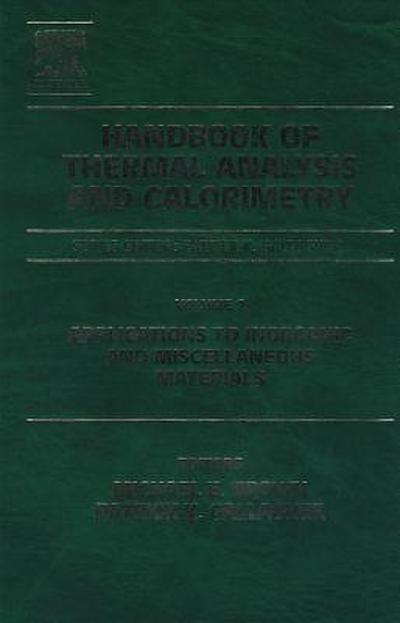 Handbook of Thermal Analysis and Calorimetry
