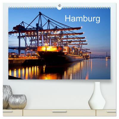 Hamburg (hochwertiger Premium Wandkalender 2024 DIN A2 quer), Kunstdruck in Hochglanz