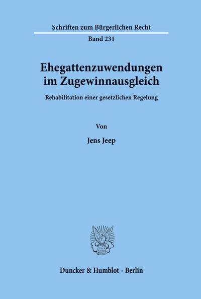 Ehegattenzuwendungen im Zugewinnausgleich.