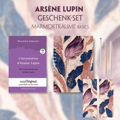 Die Verhaftung von d’Arsène Lupin - Geschenkset (Buch + Audio-Online) + Marmorträume Schreibset Basics, m. 1 Beilage, m. 1 Buch
