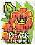 Flower Color By Number: 30 Flowers and Butterfly Coloring Book With Numbered Squares Color By Number Activity Books For KIds or Adults