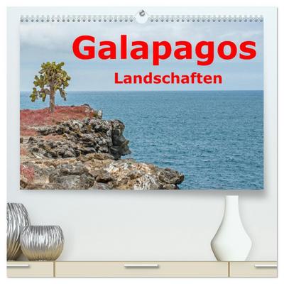 Galapagos- Landschaften (hochwertiger Premium Wandkalender 2025 DIN A2 quer), Kunstdruck in Hochglanz