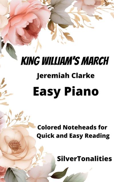 King William’s March Easy Piano Sheet Music with Colored Notation