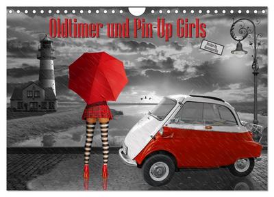 Oldtimer und Pin-Up Girls by Mausopardia (Wandkalender 2026 DIN A4 quer), CALVENDO Monatskalender