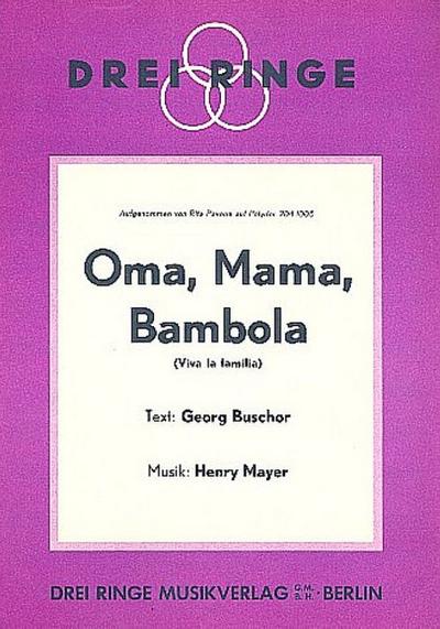 Oma Mama Bambola:Einzelausgabe Gesang und Klavier