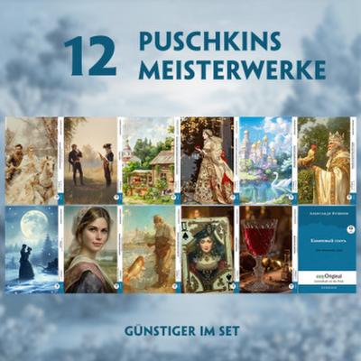 12 Puschkins Meisterwerke (12 Bücher + Audio-Online) - Frank-Lesemethode - Kommentierte zweisprachige Ausgabe Russisch-Deutsch, m. 12 Audio, m. 12 Audio, 12 Teile