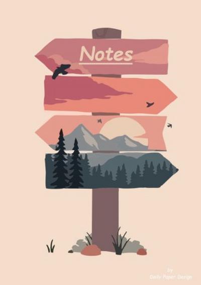 Notizbuch A5 dotted [Sign - Wegweiser] Softcover von Daily Paper Design | 80 Seiten | als Tagebuch, Bullet Journal, Notizheft | FSC-zertifiziert & aus nachhaltiger und umweltschonender Forstwirtschaft