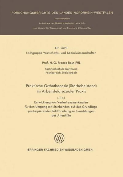 Praktische Orthothanasie (Sterbebeistand) im Arbeitsfeld sozialer Praxis