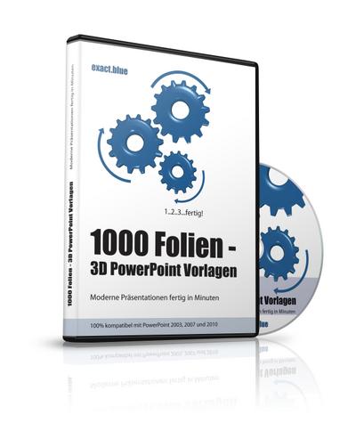 1000 Folien, 3D PowerPoint Vorlagen, Farbe: exact.blue (2017), 1 CD-ROM