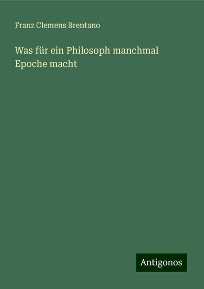 Was für ein Philosoph manchmal Epoche macht