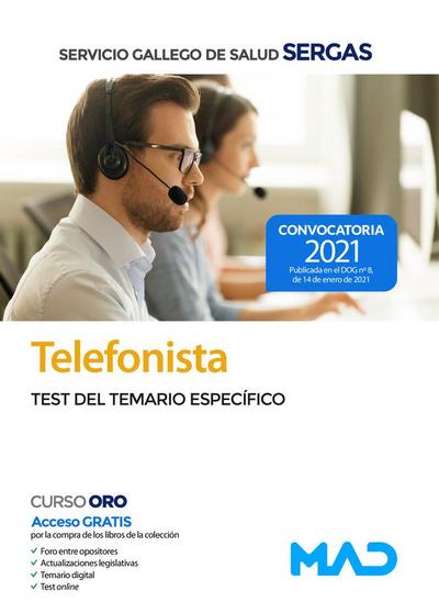 Telefonista del Servicio Gallego de Salud, test del temario específico