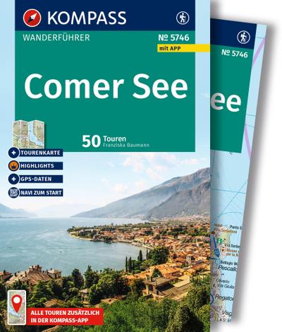 KOMPASS Wanderführer Comer See, 50 Touren mit Extra-Tourenkarte