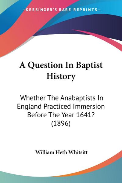 A Question In Baptist History