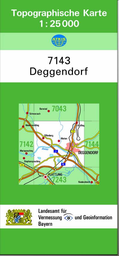 TK25 7143 Deggendorf: Topographische Karte 1:25000 (TK25 Topographische Karte 1:25000 Bayern)