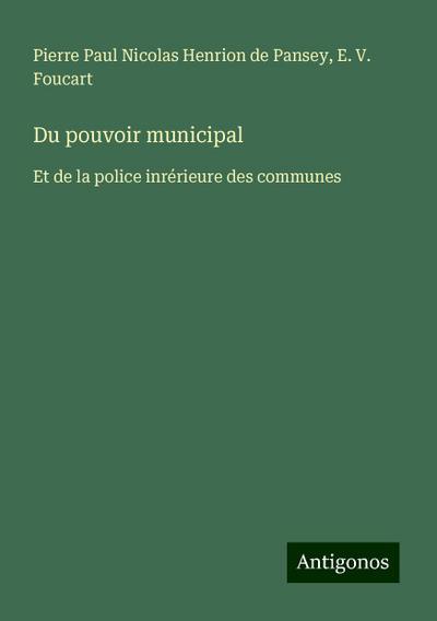 Du pouvoir municipal