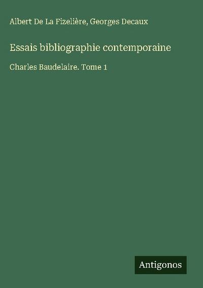 Essais bibliographie contemporaine