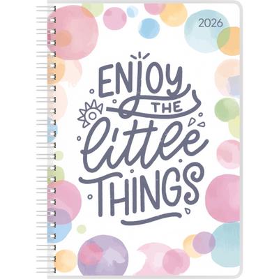 Alpha Edition - Ladytimer Ringbuch Little Things 2026 - Taschenkalender A5 (15×21 cm) mit 128 Seiten, Weekly-Planer für Schüler & Studenten, Ringbindung, Monatsübersichten & Notizseiten