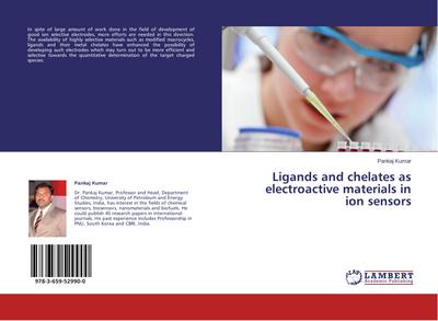 Ligands and chelates as electroactive materials in ion sensors