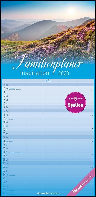 Familienplaner Inspiration 2023 - Familien-Timer 22x45 cm