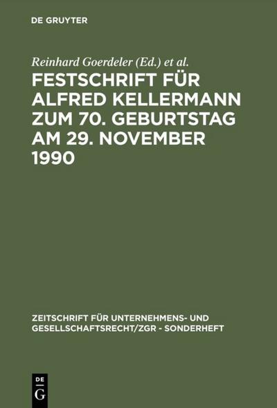 Festschrift für Alfred Kellermann zum 70.Geburtstag am 29.November 1990