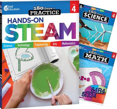 180 Days(tm) Steam, Science, & Math Grade 4: 3-Book Set