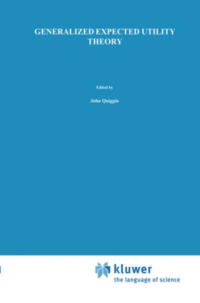 Generalized Expected Utility Theory