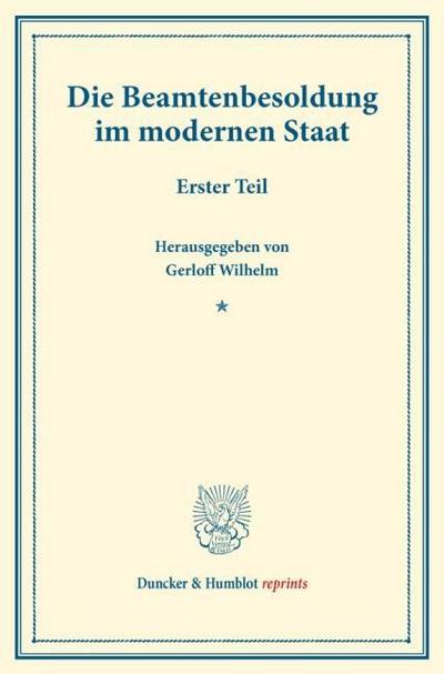 Die Beamtenbesoldung im modernen Staat.