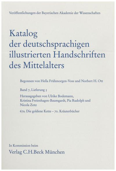 Katalog der deutschsprachigen illustrierten Handschriften des Mittelalters Band 7, Lfg. 5