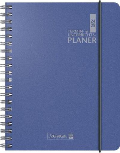 Termin- & Unterrichtsplaner (2024/2025), 2 Seiten = 1 Woche, A5, 224 Seiten, Baladek-Einband, blau